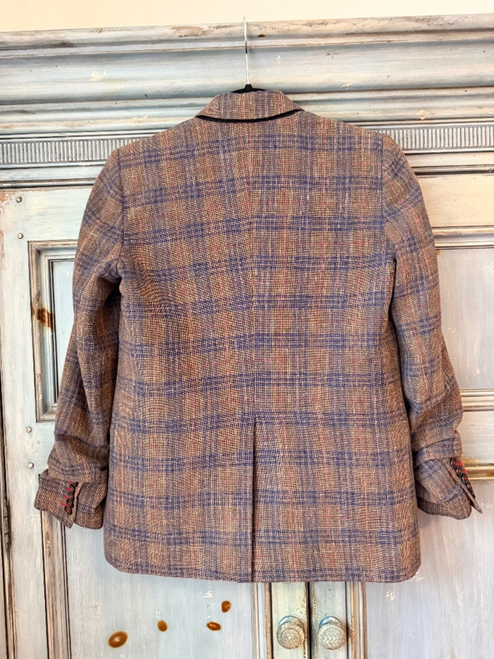 Veronica Beard Earth Tone Plaid Beacon Dickey Jacket Size 0 - Picture 7 of 8